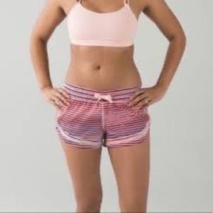 Lululemon Make a move short size 6 pink stripe